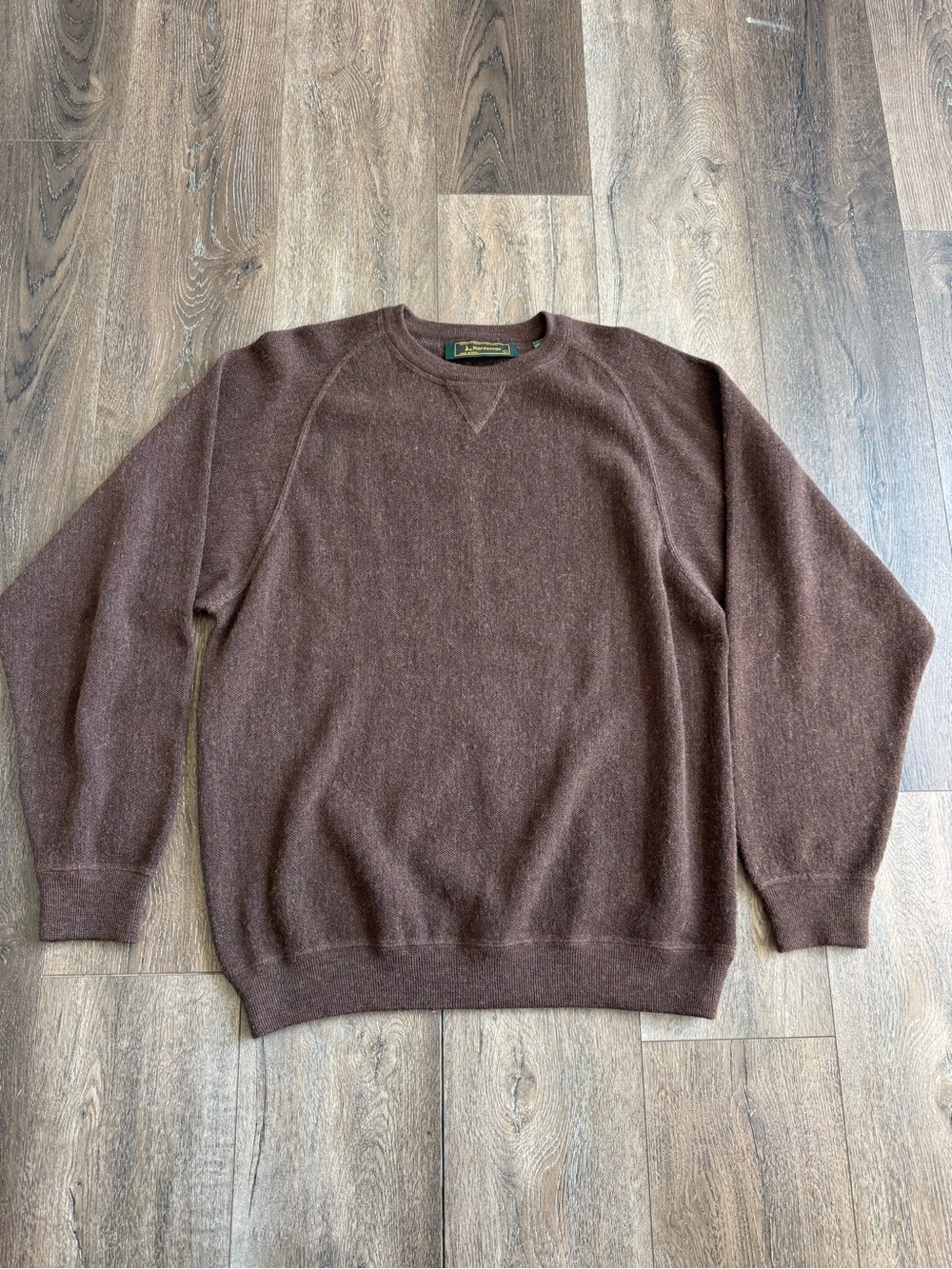 Peru Unlimited Men's Brown Crewneck Sweater Baby Alpaca and Wool Size Large